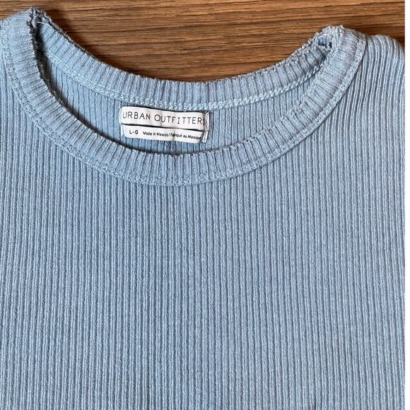 Urban Outfitters Women's Ribbed Crop Tee Blue Size Large - Picture 5 of 5